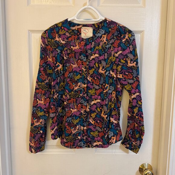 Anthropologie 25 of 52 Conversations Oh Dear Colorful Blouse, Size 0 - Picture 1 of 4